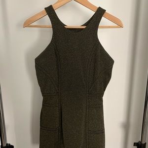 Gold mini BCBGeneration dress.